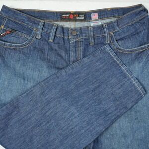 Ariat M3 Loose Straight FR Flame Resistant Jeans Men 46x30 Blue Medium Wash CAT2